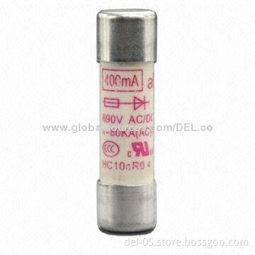 Fast-acting 10.3 x 38mm Ceramic Tube Fuse with 1 to 30A/250V Power Supply, CE-certified